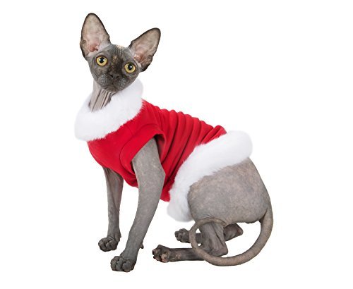 Kotomoda cats sweater Santa Klaus Naked Cat Hairless Sphynx Cat Clothes B076ZWQRBX